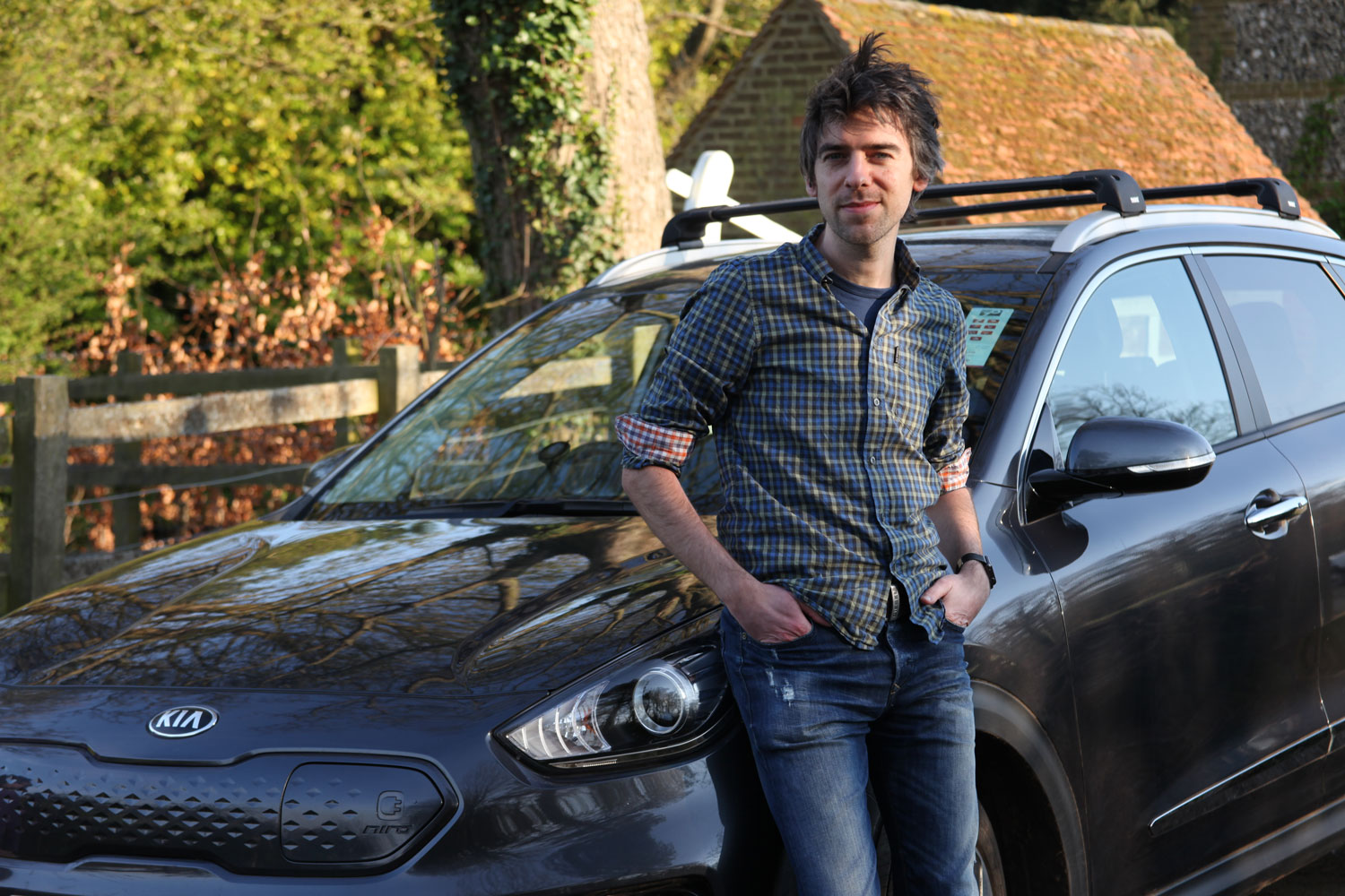 Andrew Till with his Kia e-Niro