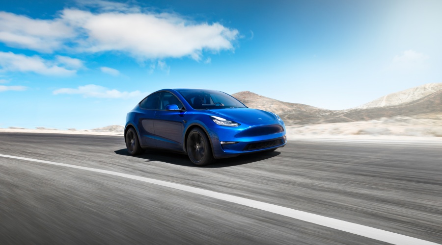Tesla Model Y driving